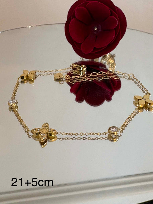 Flower ankle bracelet