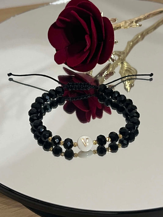 Pearl initial bracelet