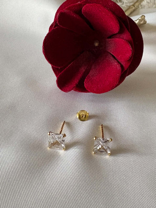 Square crystal earrings