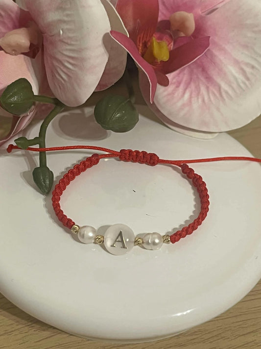 Pearls initial bracelet