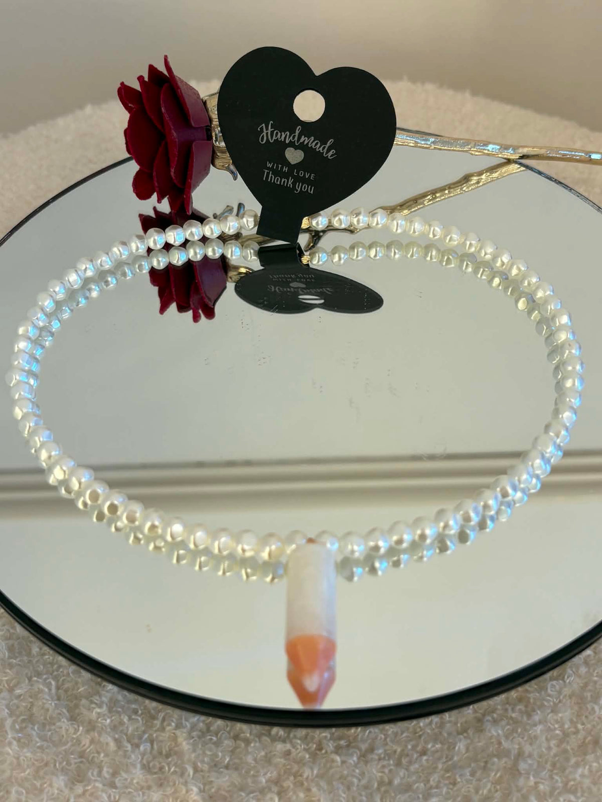 Pearl pencil necklace